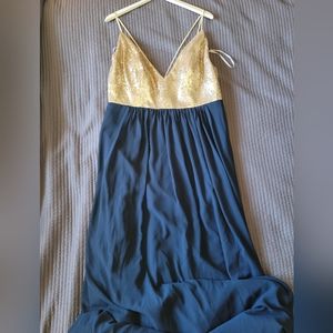 B2 Jasmine bridesmaid dress (cayman blue and gold) B213066
